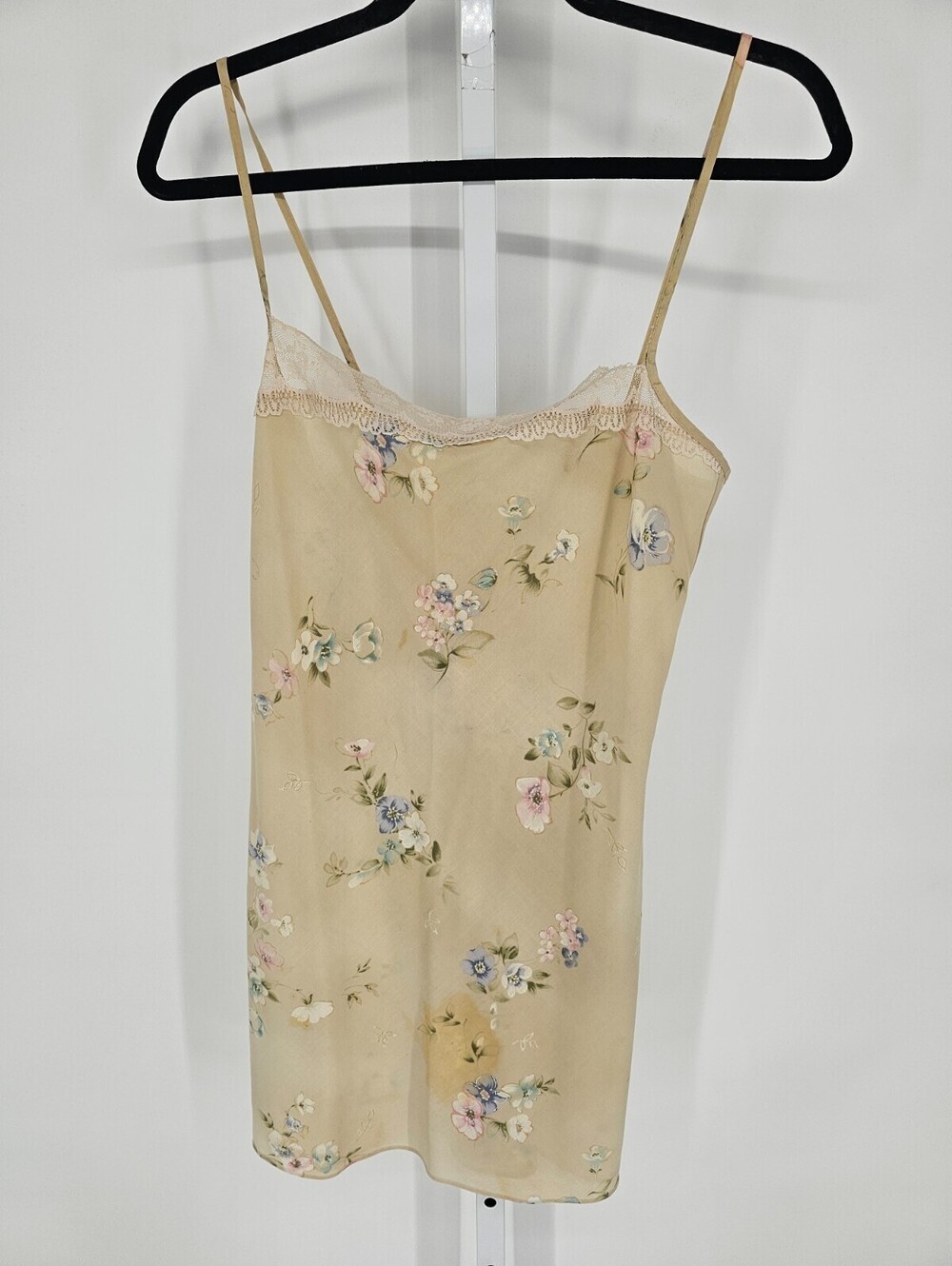 Vintage 1990s Sectret Treasures Sz S Nightie Nightgown Cream Floral Cottagecore